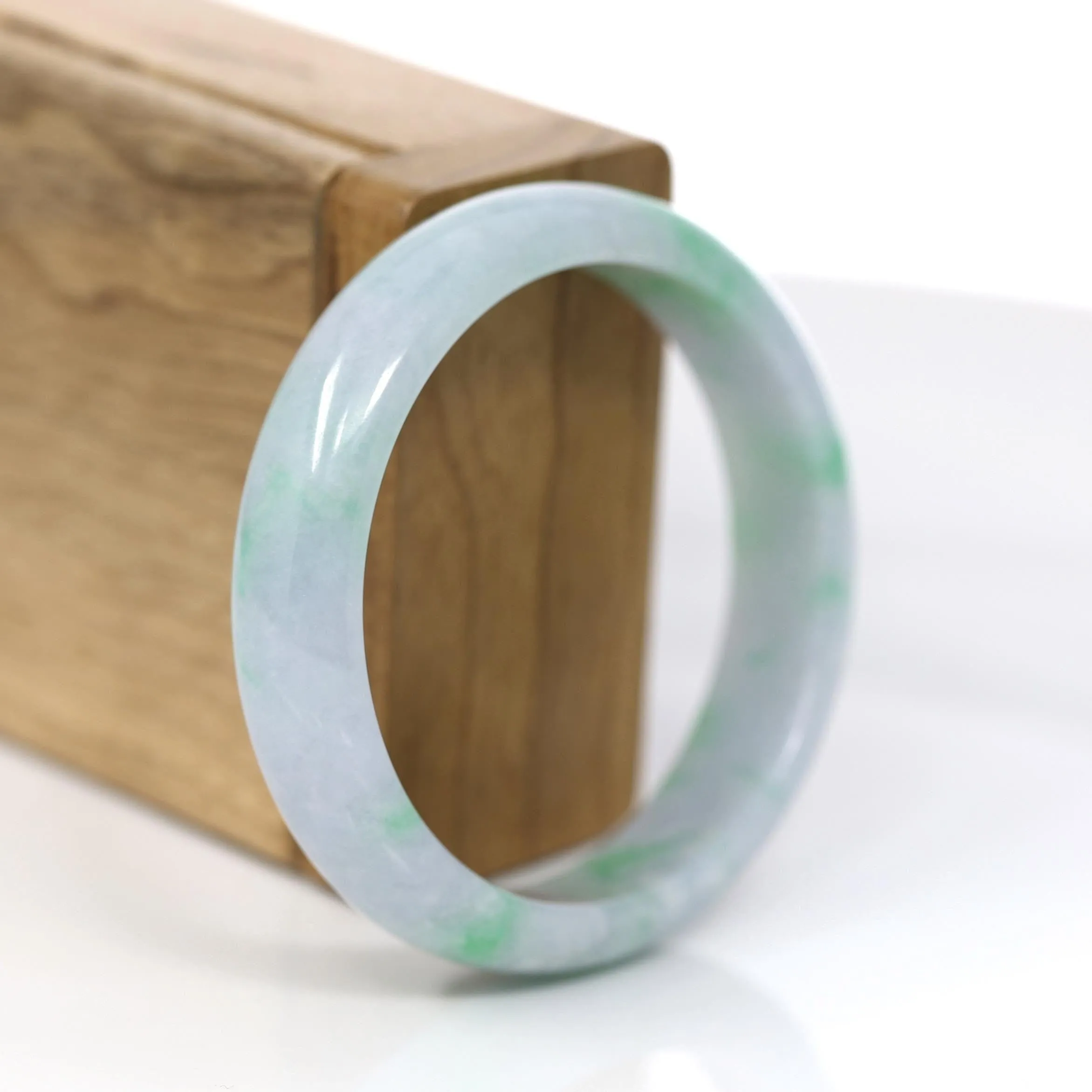 Baikalla™ "Classic Bangle" Genuine Jadeite Jade Green Bangle Bracelet (55.48mm)#930