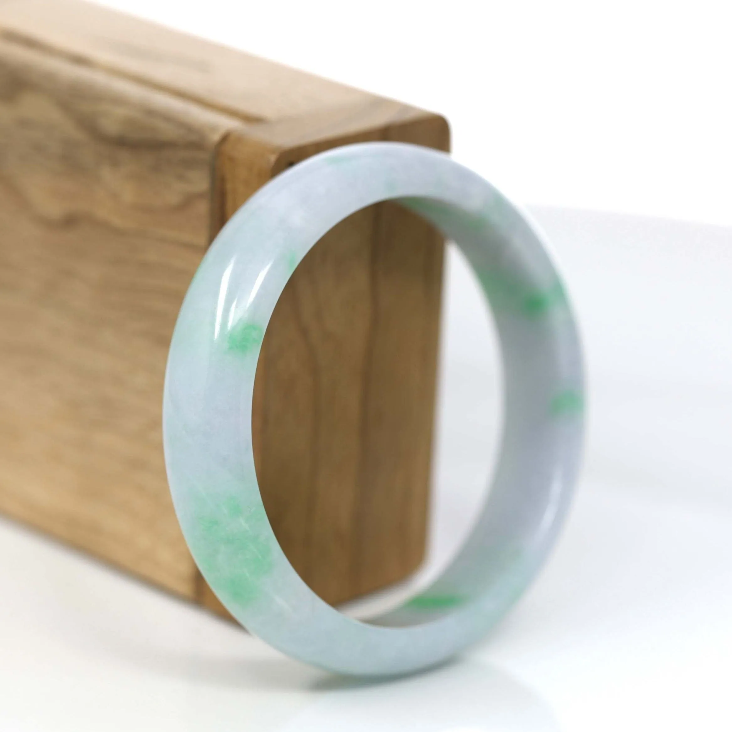 Baikalla™ "Classic Bangle" Genuine Jadeite Jade Green Bangle Bracelet (55.48mm)#930