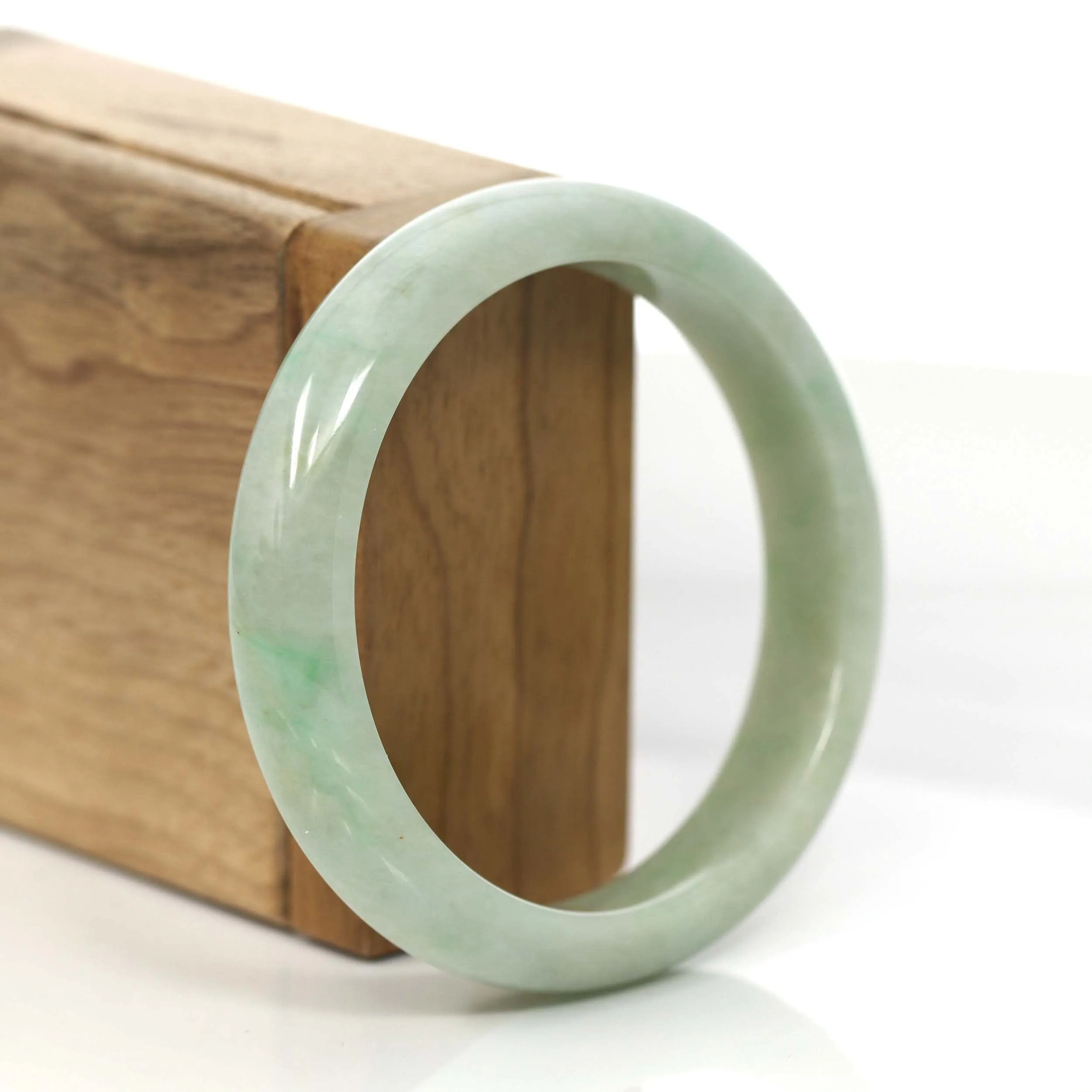 Baikalla "Classic Bangle" Green Natural Burmese Jadeite Jade Bangle (57.48 mm) #825