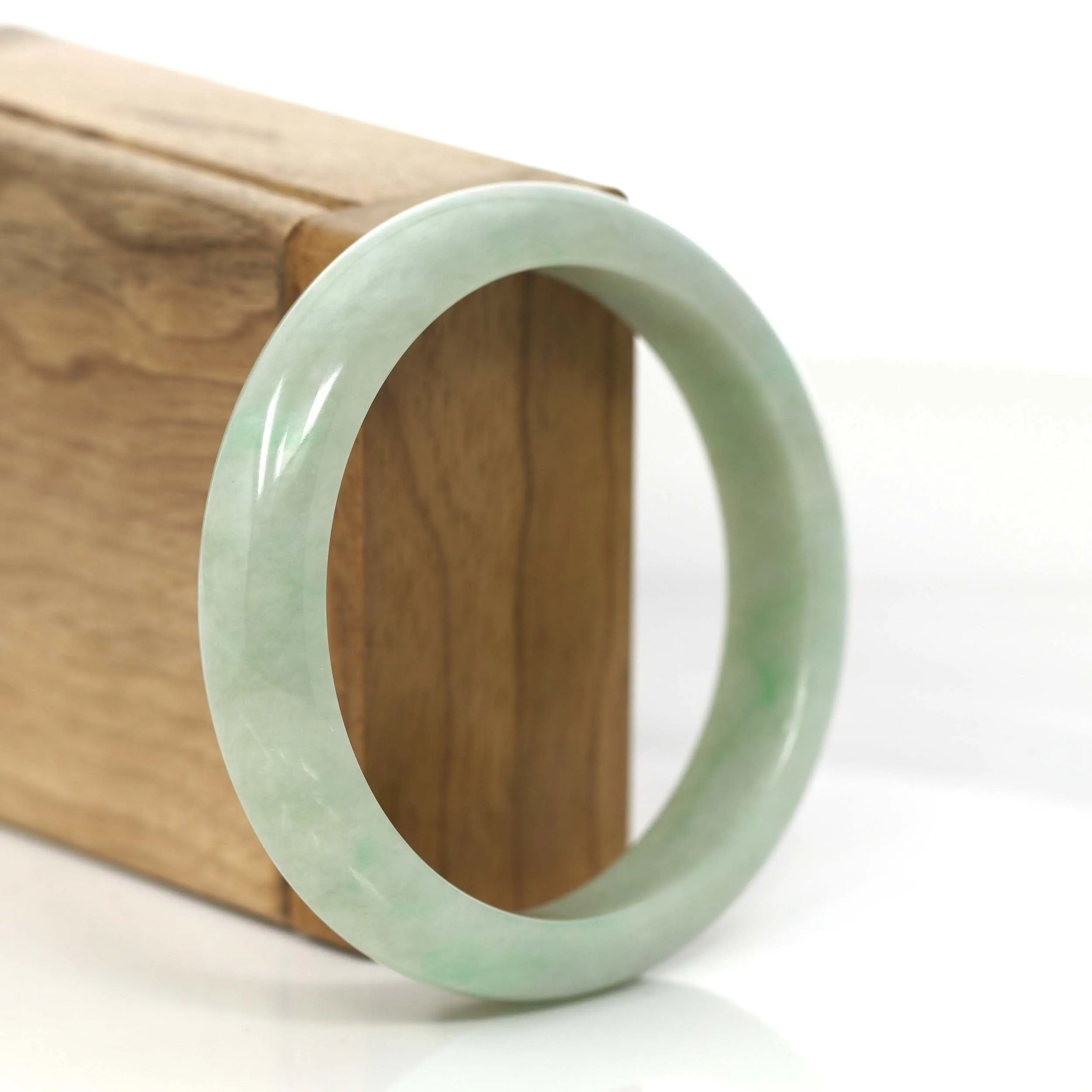 Baikalla "Classic Bangle" Green Natural Burmese Jadeite Jade Bangle (57.48 mm) #825