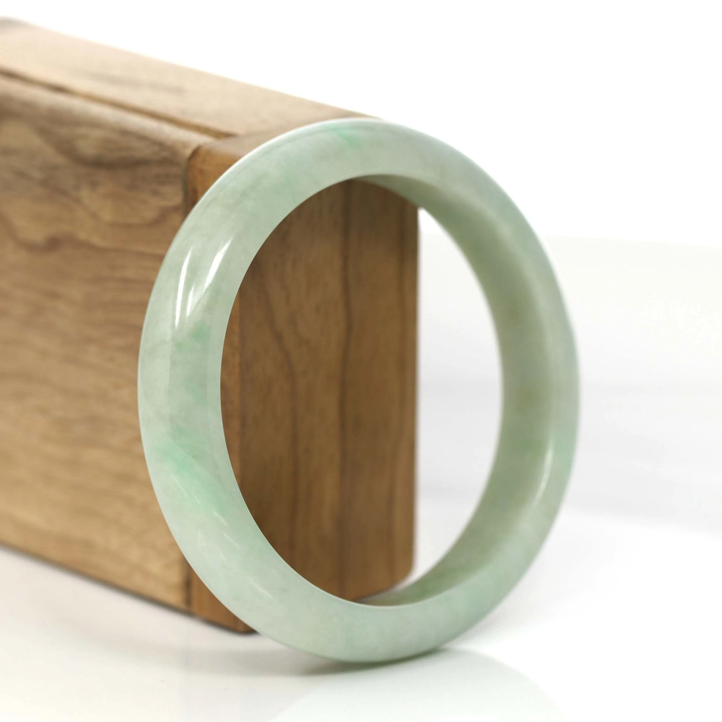 Baikalla "Classic Bangle" Green Natural Burmese Jadeite Jade Bangle (57.48 mm) #825