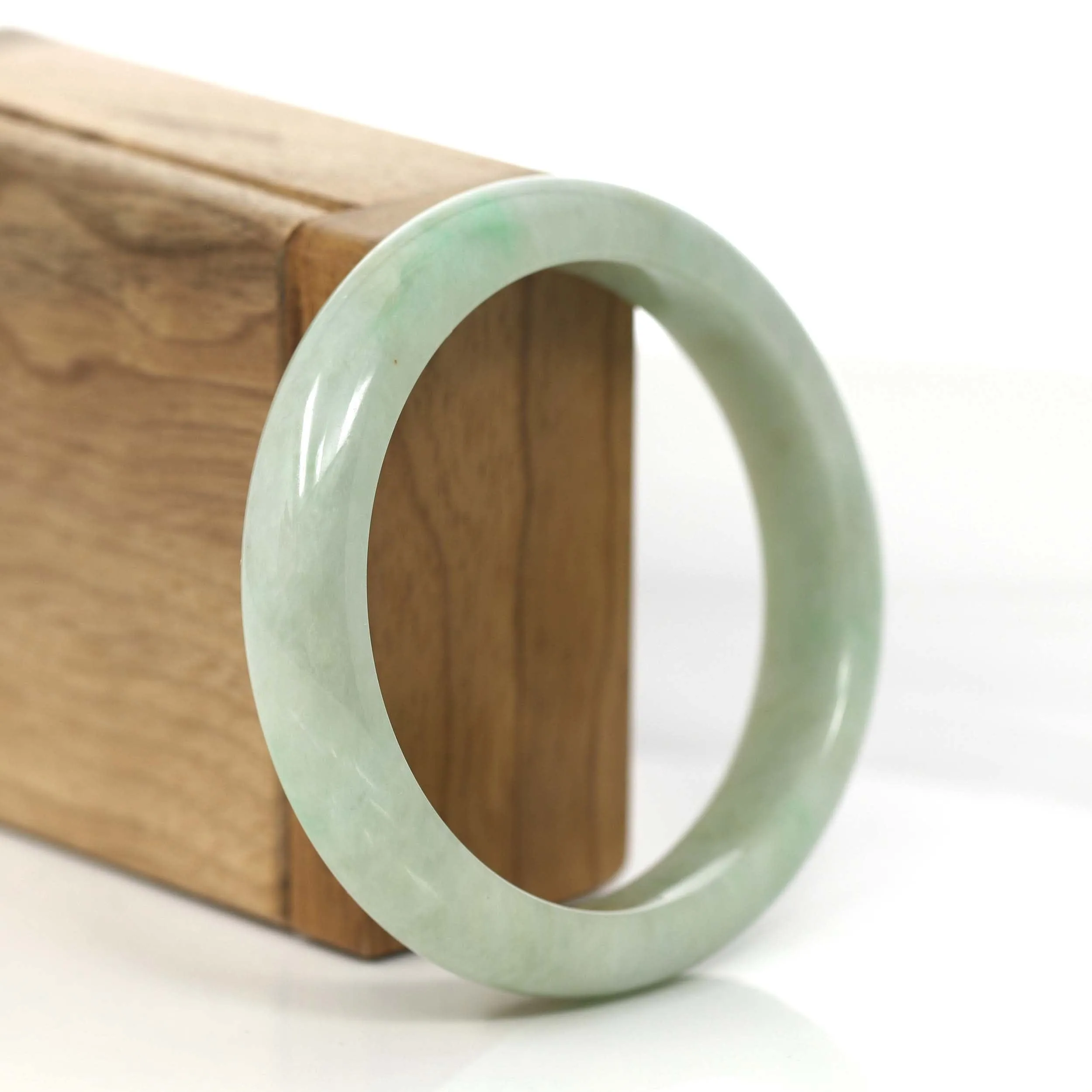 Baikalla "Classic Bangle" Green Natural Burmese Jadeite Jade Bangle (57.48 mm) #825
