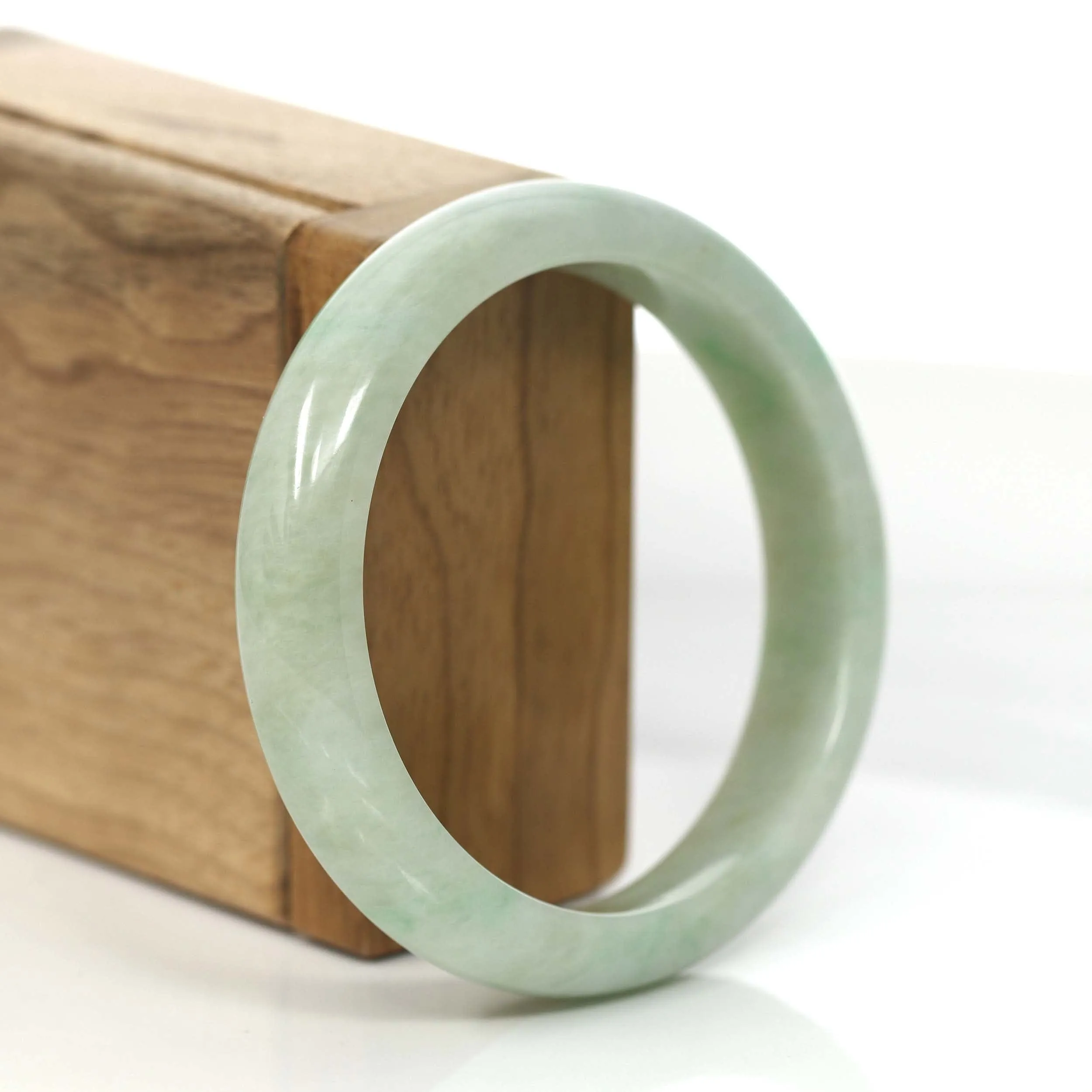 Baikalla "Classic Bangle" Green Natural Burmese Jadeite Jade Bangle (57.48 mm) #825