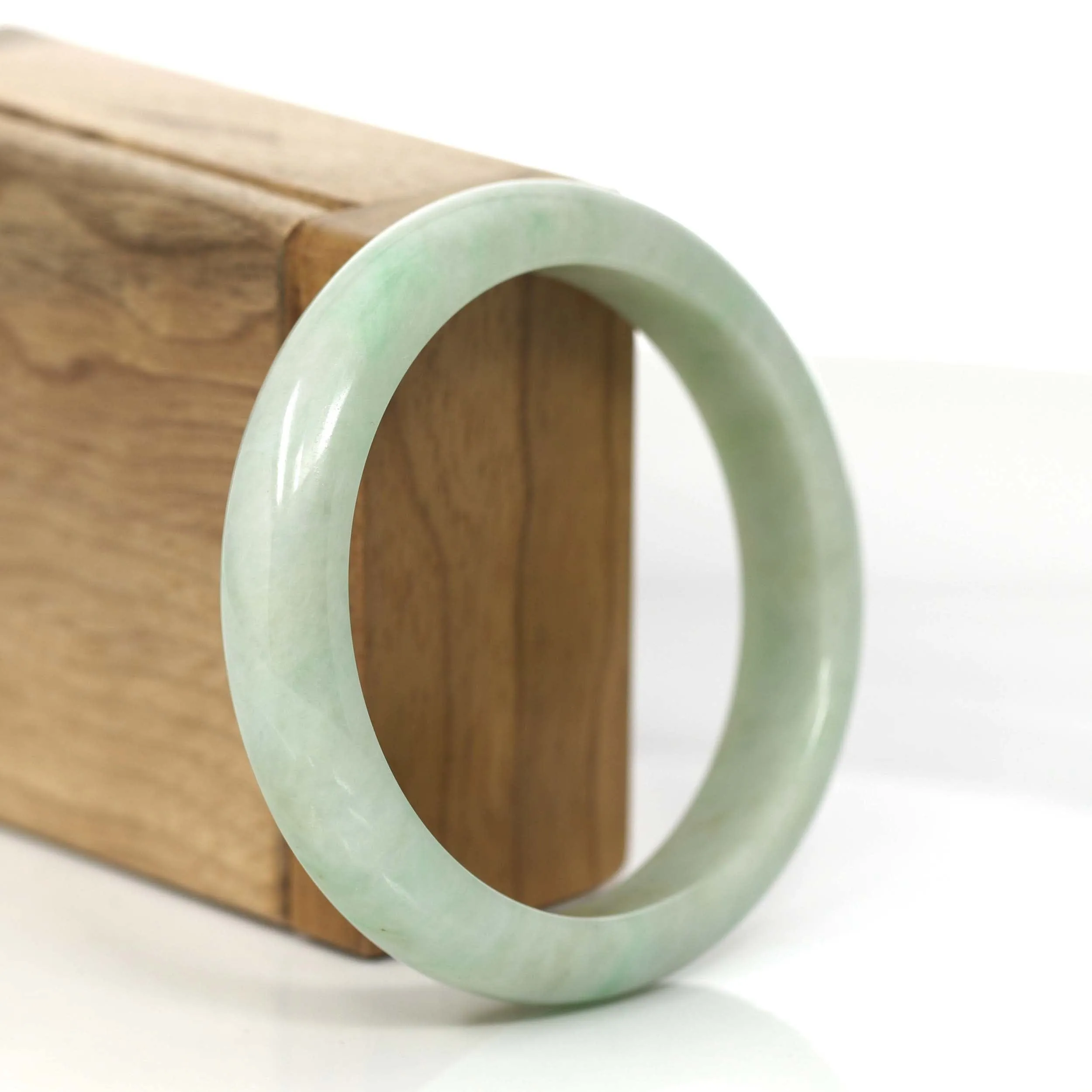 Baikalla "Classic Bangle" Green Natural Burmese Jadeite Jade Bangle (57.48 mm) #825