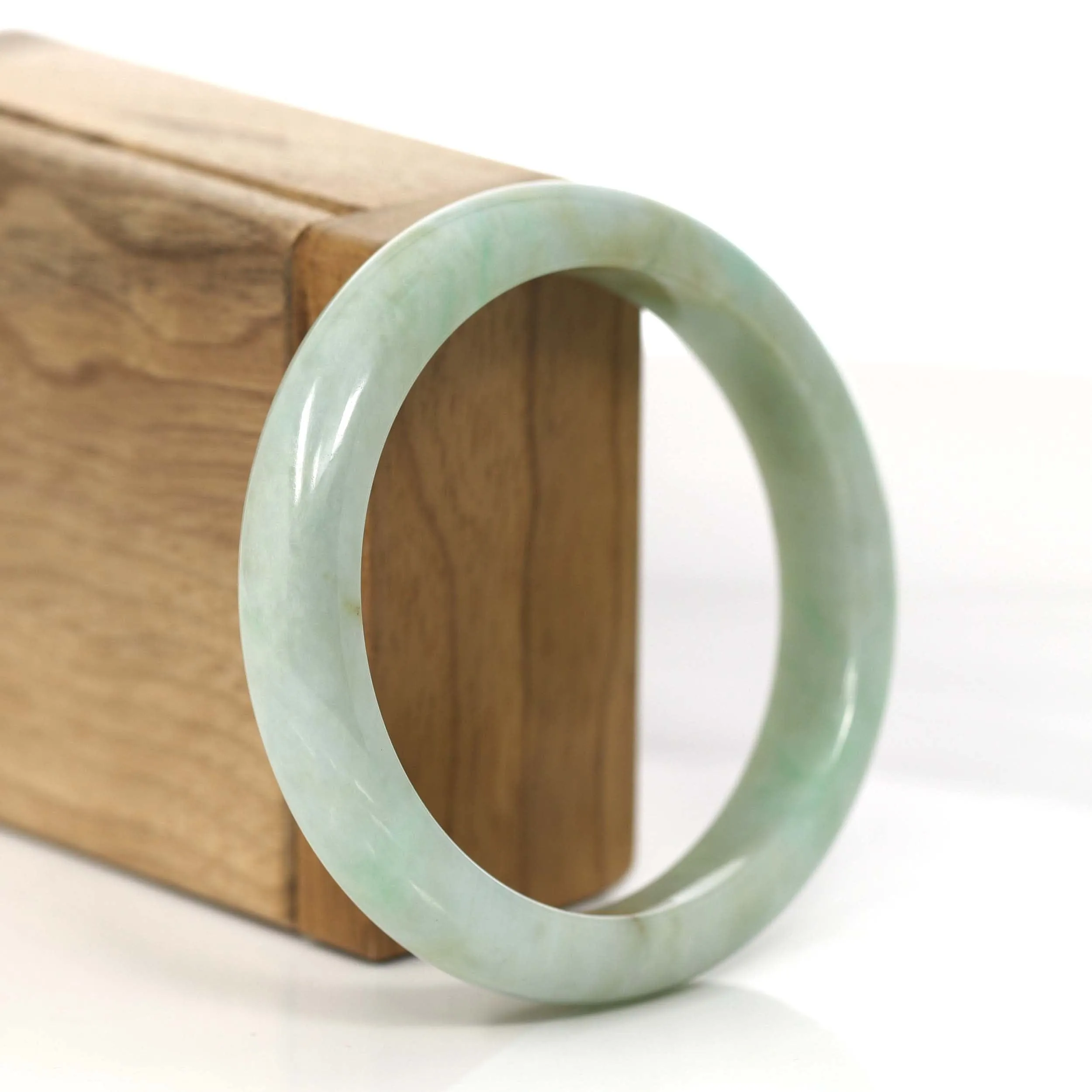 Baikalla "Classic Bangle" Yellow Green Natural Burmese Jadeite Jade Bangle (57.35 mm) #806