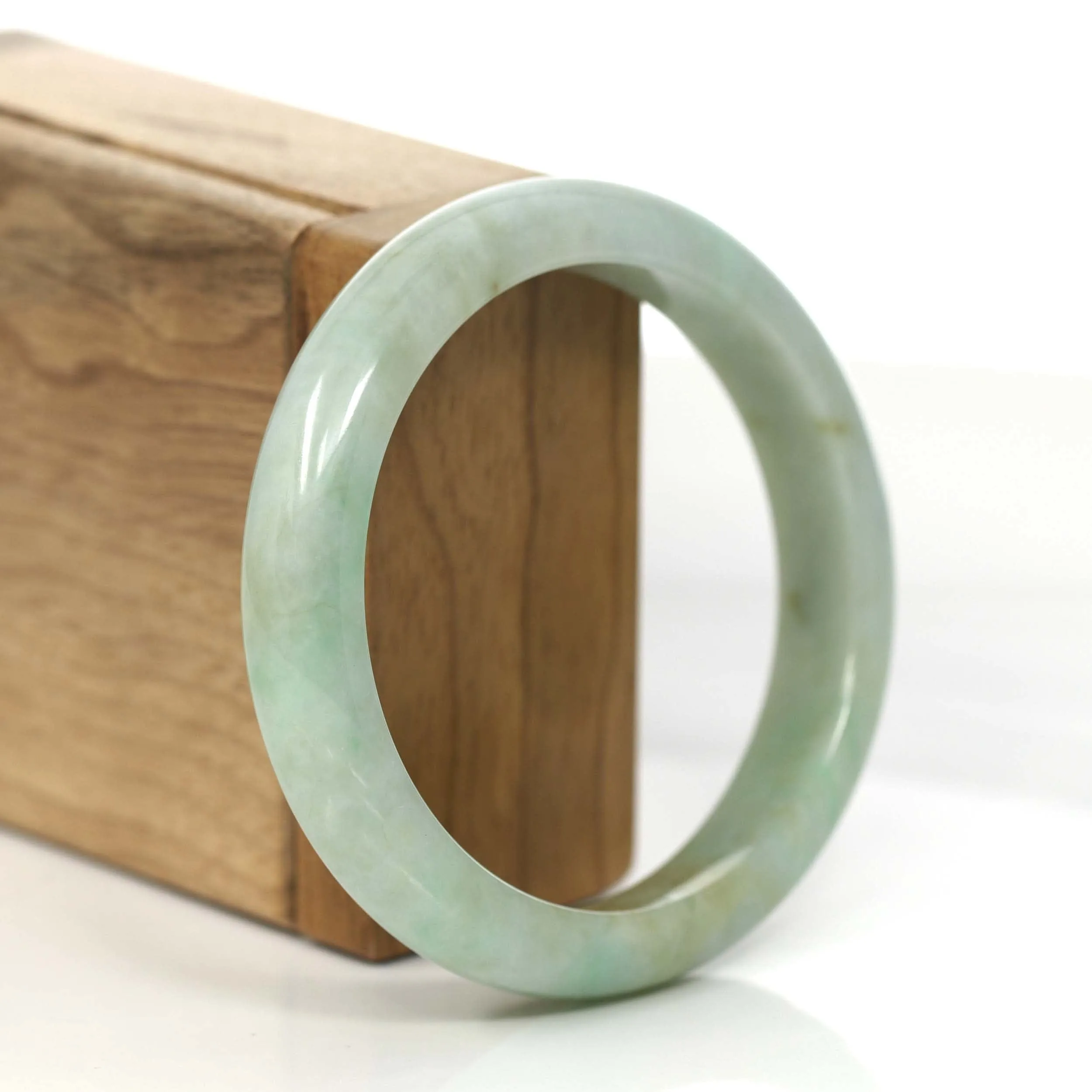 Baikalla "Classic Bangle" Yellow Green Natural Burmese Jadeite Jade Bangle (57.35 mm) #806