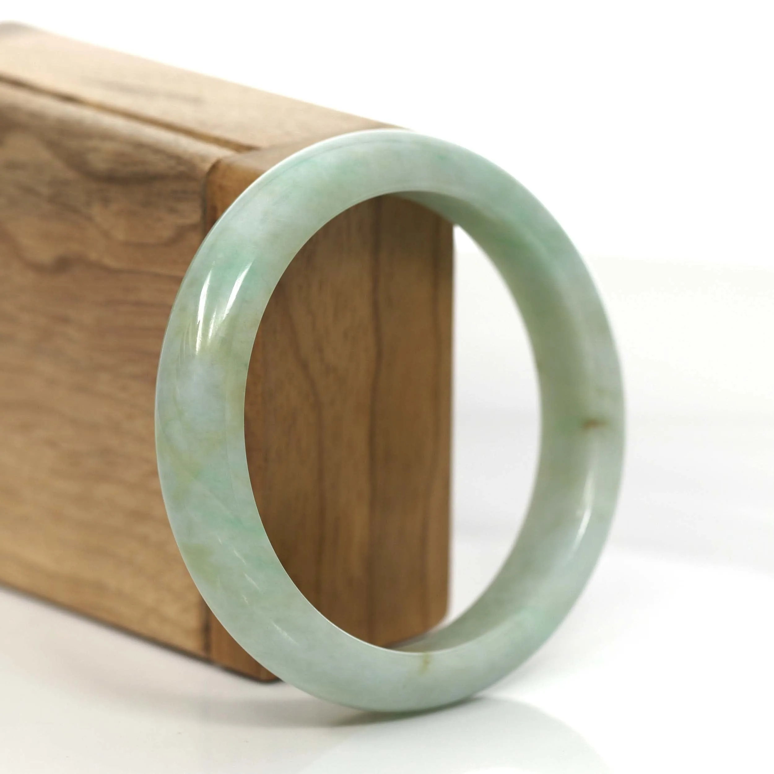 Baikalla "Classic Bangle" Yellow Green Natural Burmese Jadeite Jade Bangle (57.35 mm) #806
