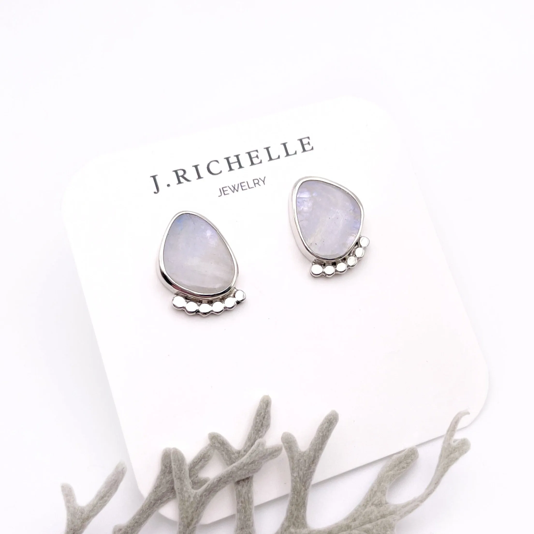 Balance Rainbow Moonstone Stud