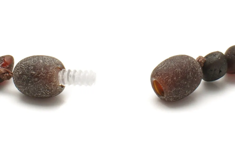 BALTIC BLACK AMBER NECKLACE & BRACELET -  RAW BEADS