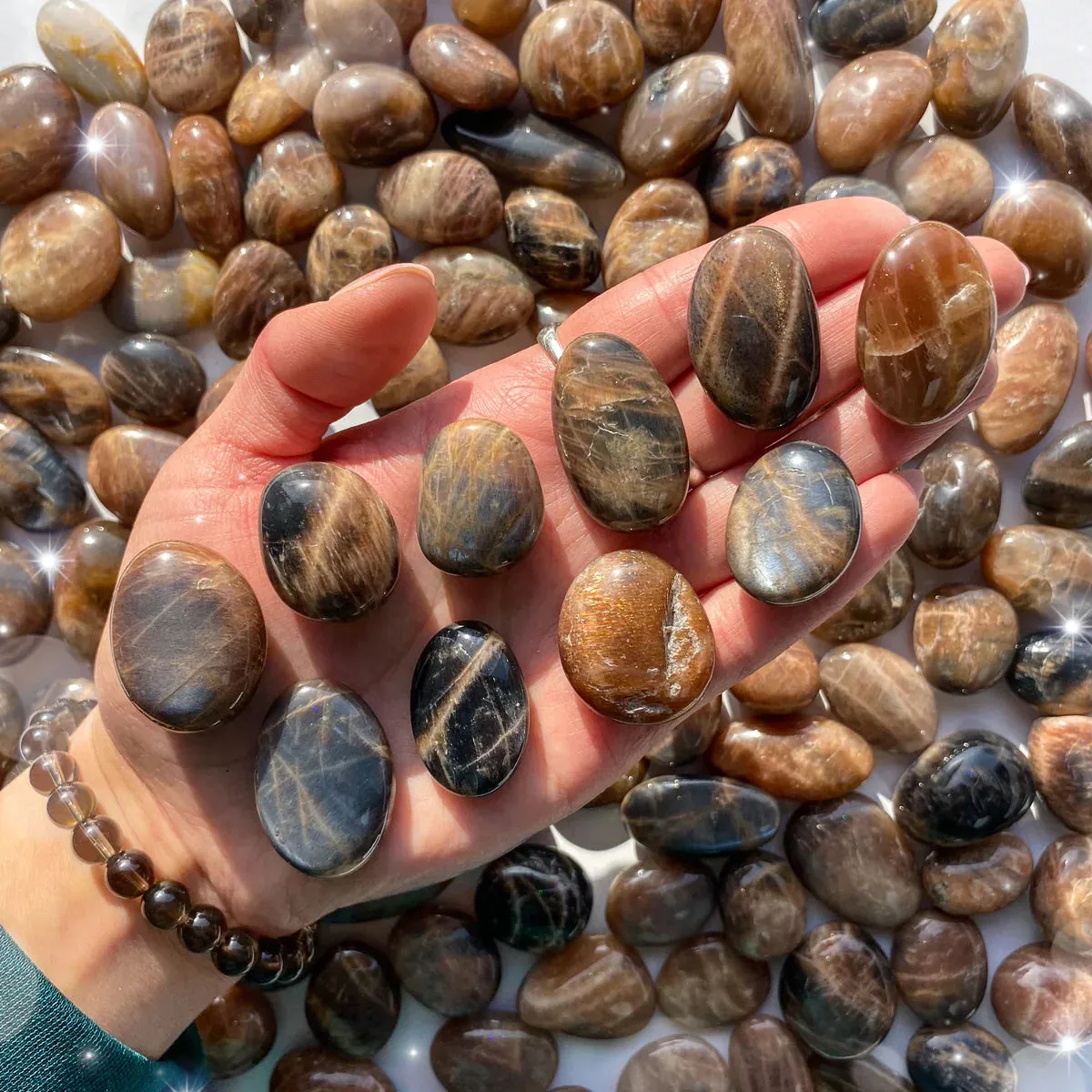 Black Moonstone Tumbled