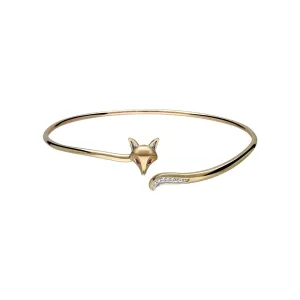 Bracelet Jonc Gardenia Renard avec Rubis et Saphir Blanc