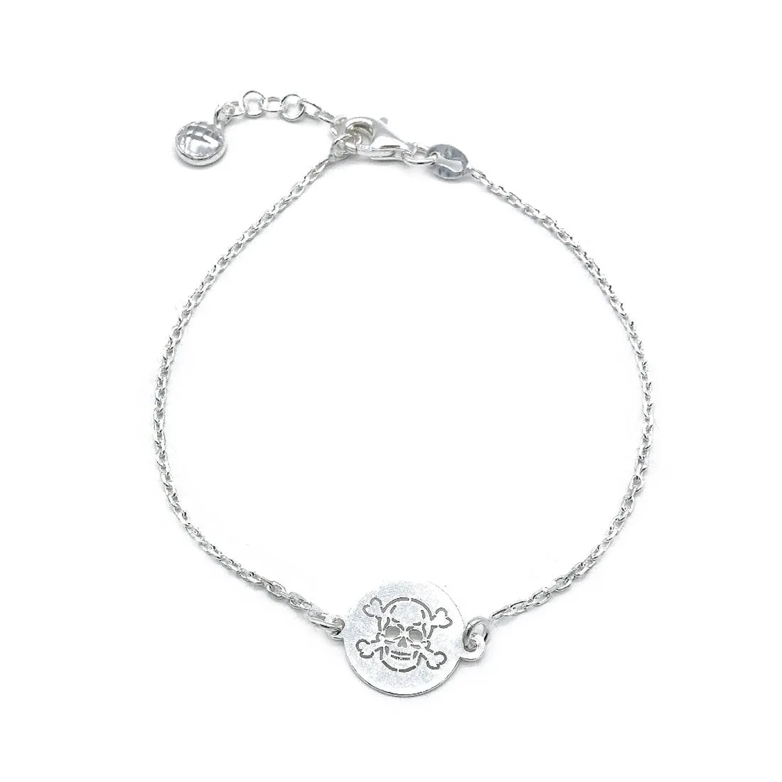 Callison Skull Engraved 925 Sterling Silver Bracelet