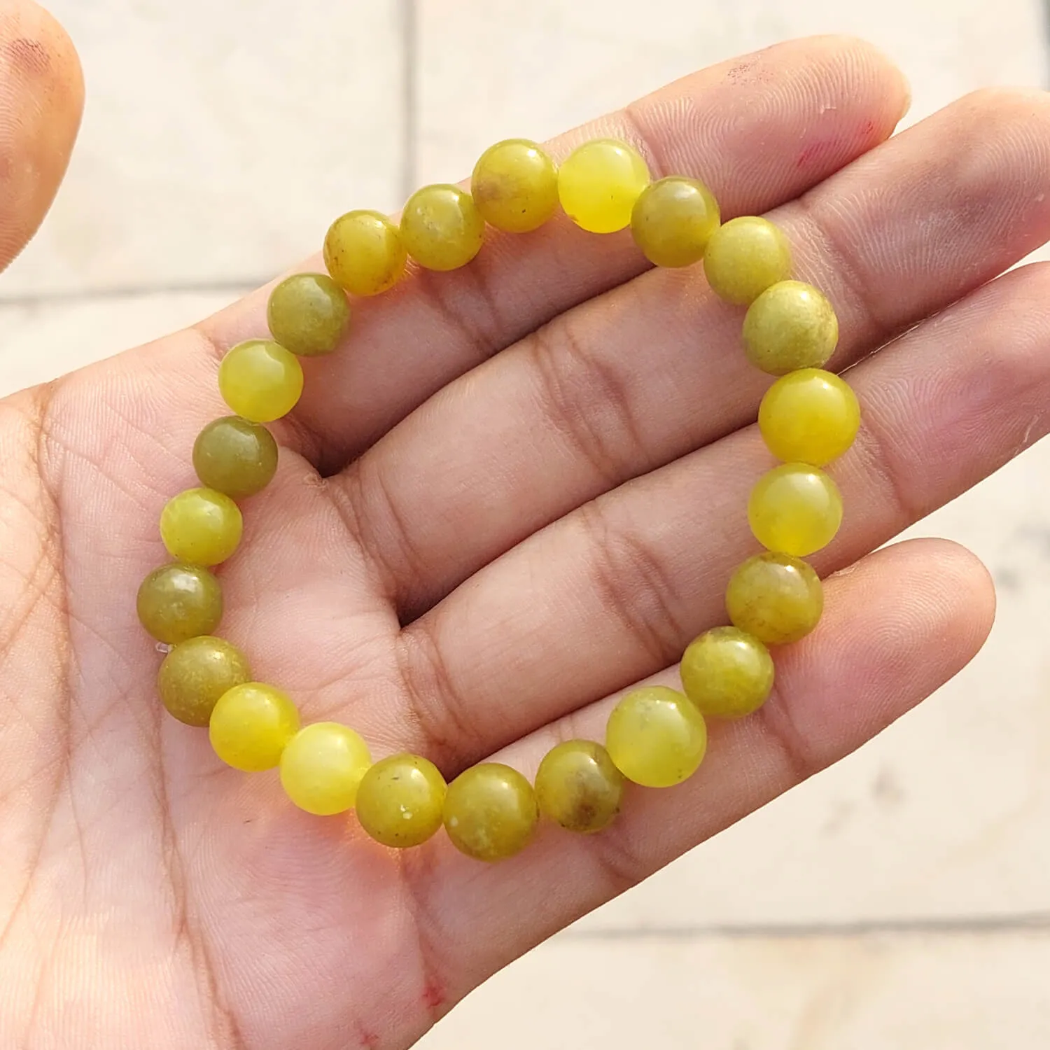 Certified Green Jade 8mm Natural Stone Bracelet
