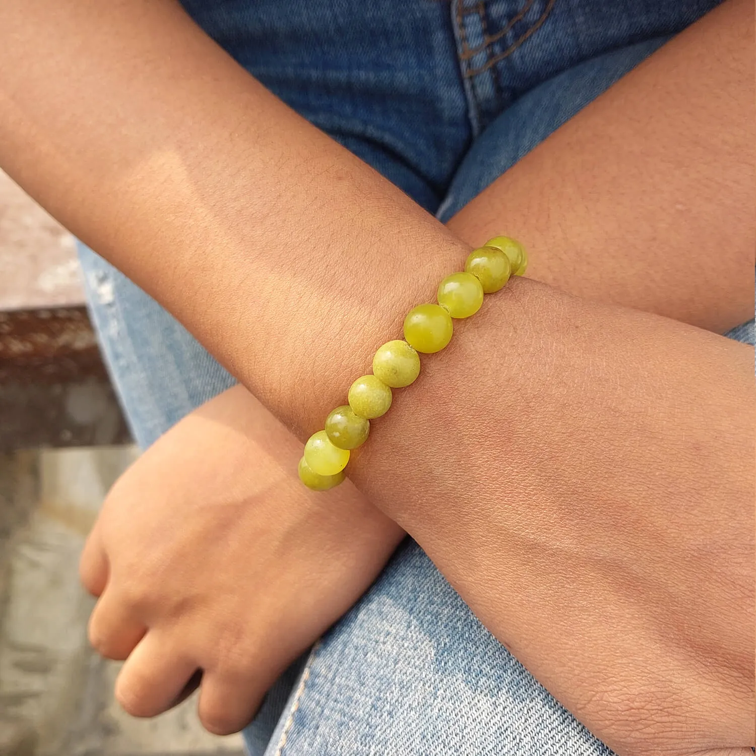 Certified Green Jade 8mm Natural Stone Bracelet