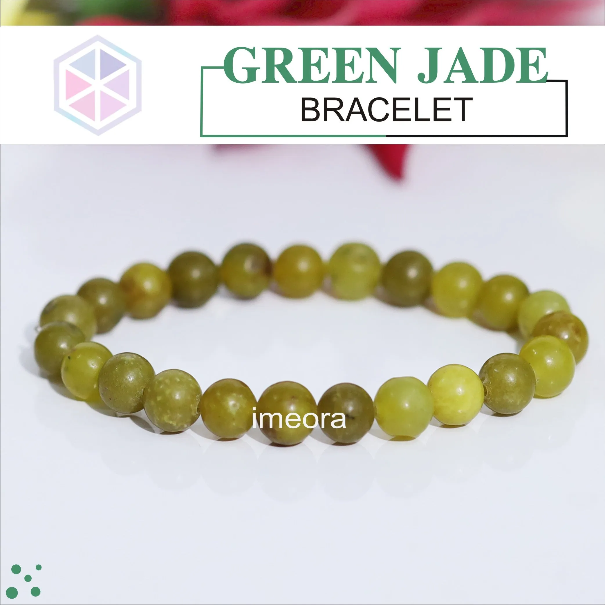 Certified Green Jade 8mm Natural Stone Bracelet