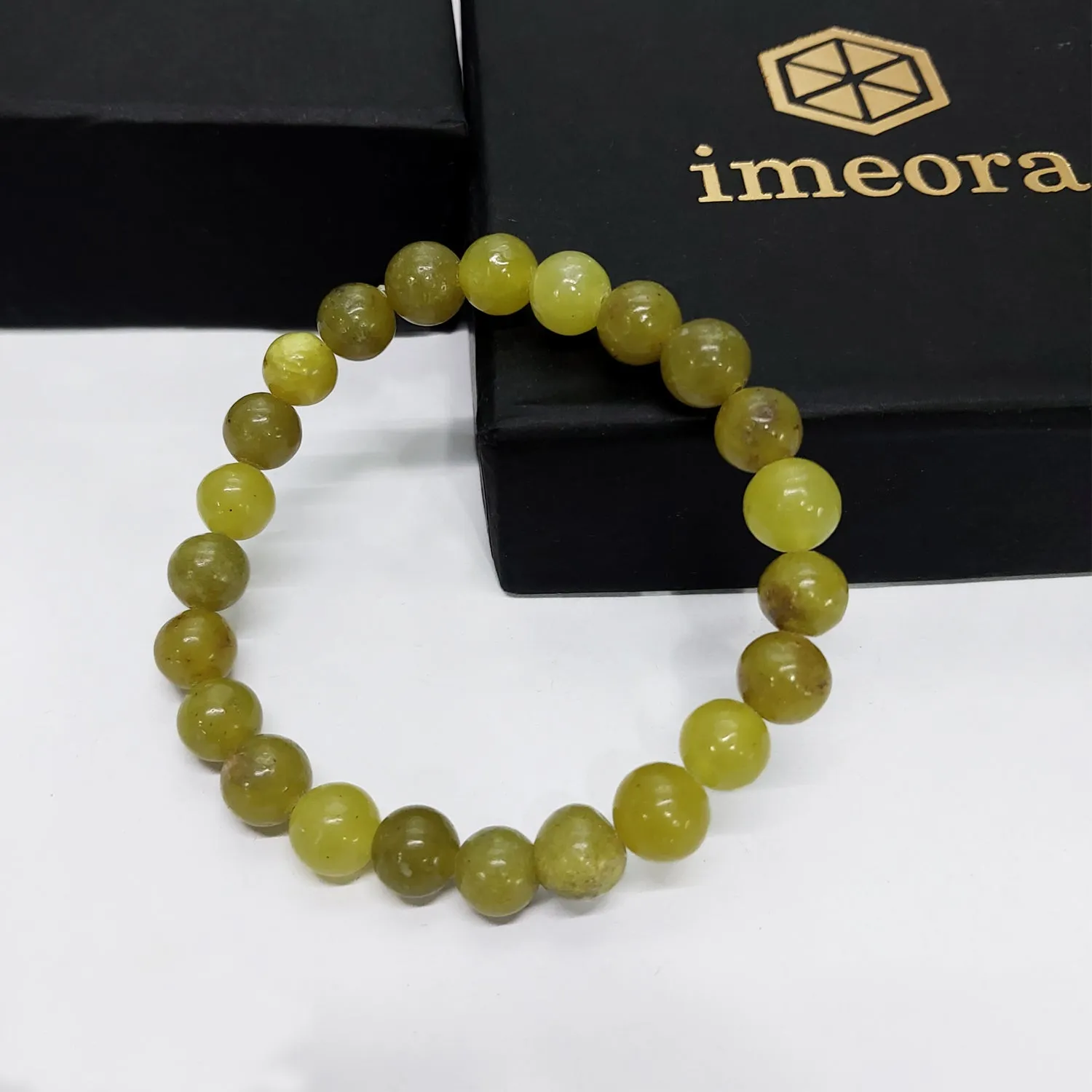 Certified Green Jade 8mm Natural Stone Bracelet