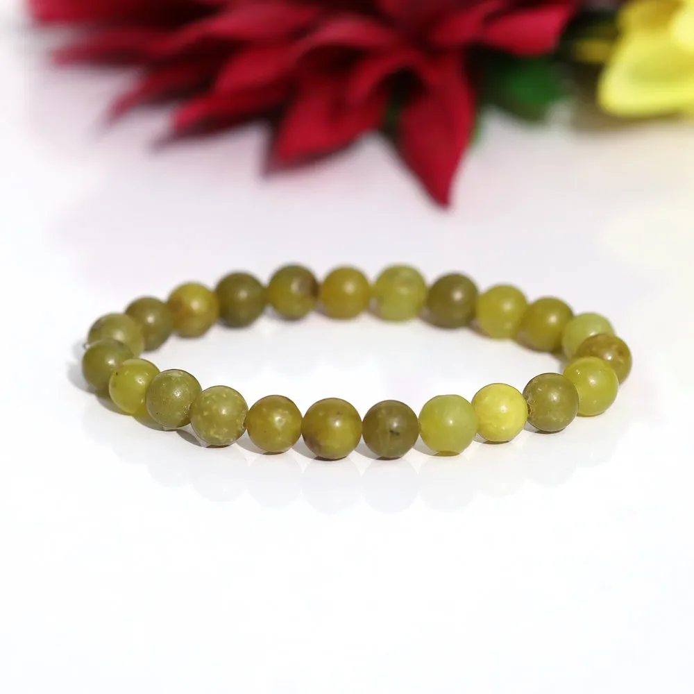 Certified Green Jade 8mm Natural Stone Bracelet