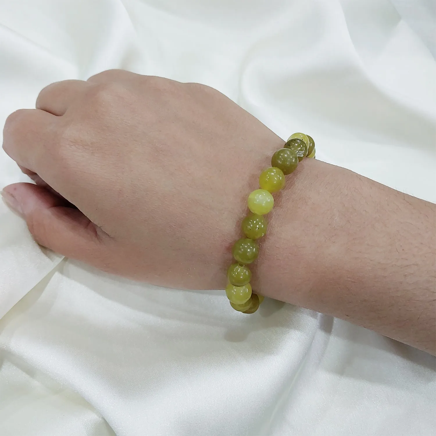 Certified Green Jade 8mm Natural Stone Bracelet