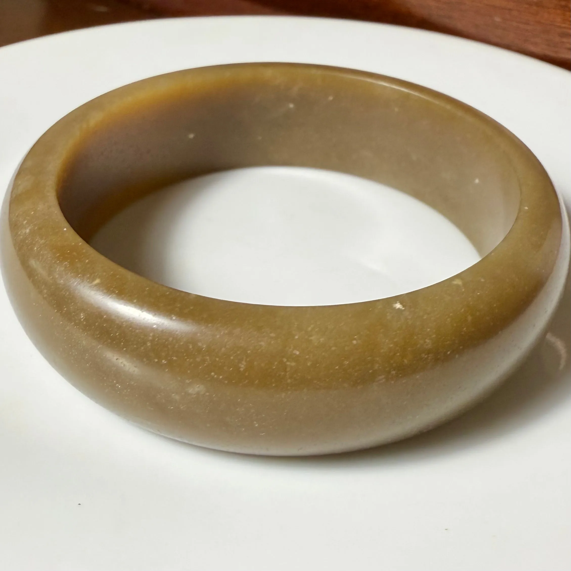 Certified Toffee brown finely Hetian jade nephrite jade bracelet bangle - inner diameter 54mm