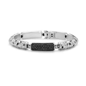 Charles Krypell Ivy Collection Ball Bearing Link Bracelet with Black Sapphires (Estate - Retail When New $1895)