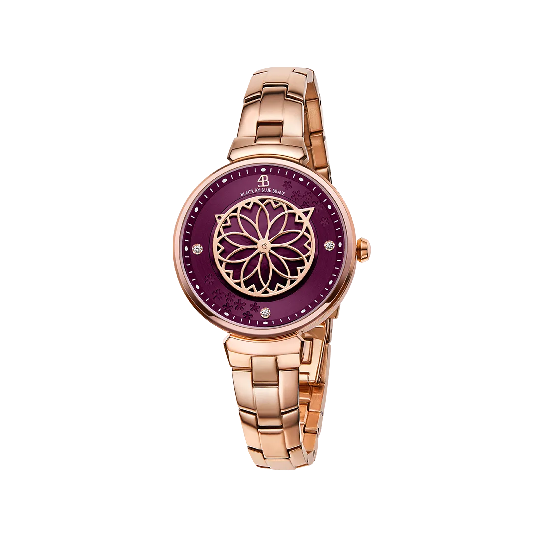 Cherry Blossom 32mm Pink Mother Of Pearl Dial Sakura Petal Hand Rose Gold Bracelet Watch