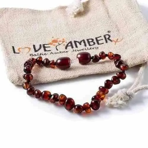 Child Blackforest Polished Dark Cherry Baltic Amber Anklet Bracelet