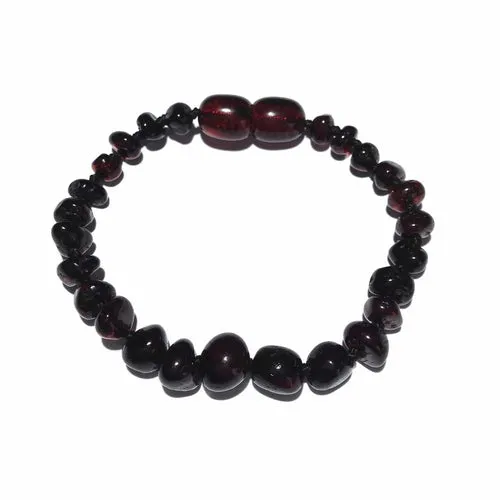 Child Blackforest Polished Dark Cherry Baltic Amber Anklet Bracelet