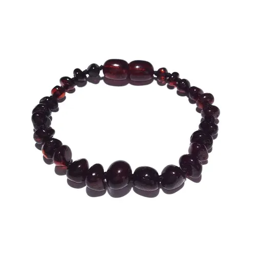 Child Blackforest Polished Dark Cherry Baltic Amber Anklet Bracelet