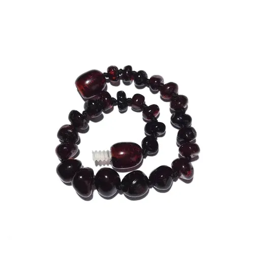Child Blackforest Polished Dark Cherry Baltic Amber Anklet Bracelet