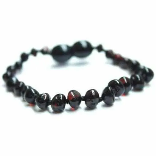 Child Blackforest Polished Dark Cherry Baltic Amber Anklet Bracelet