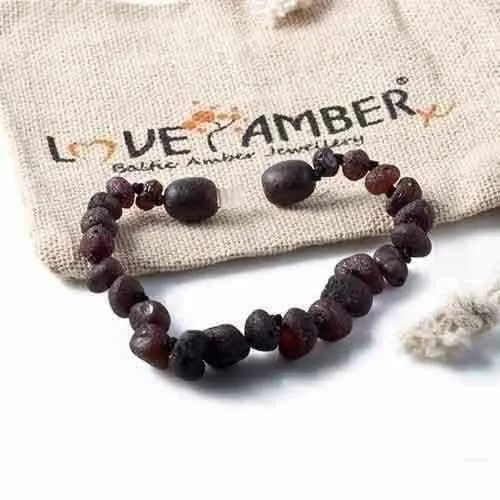 Child Cherryaid Raw Dark Cherry Baltic Amber Anklet Bracelet