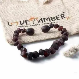 Child Cherryaid Raw Dark Cherry Baltic Amber Anklet Bracelet