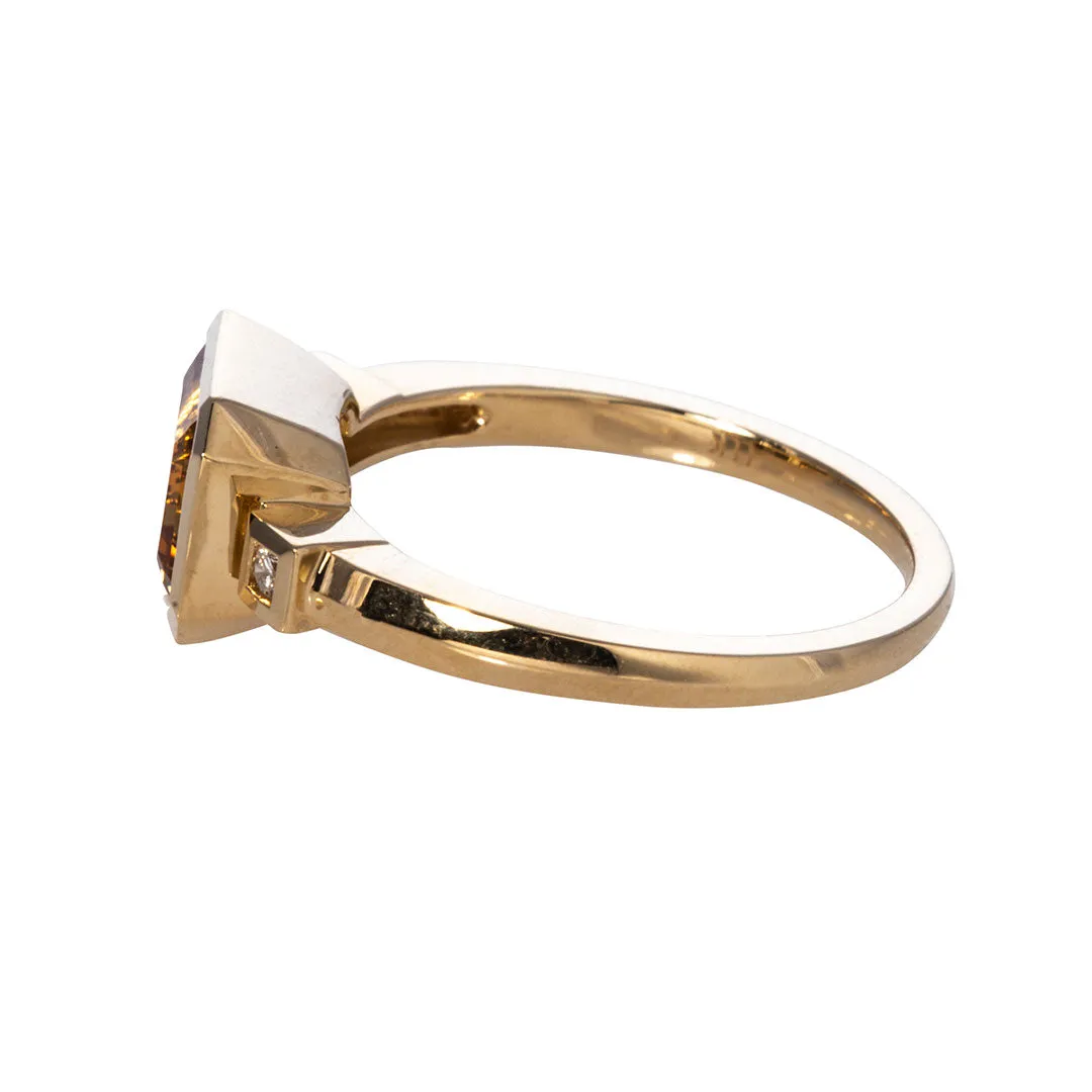 Citrine & Diamond 14K Yellow Gold Ring