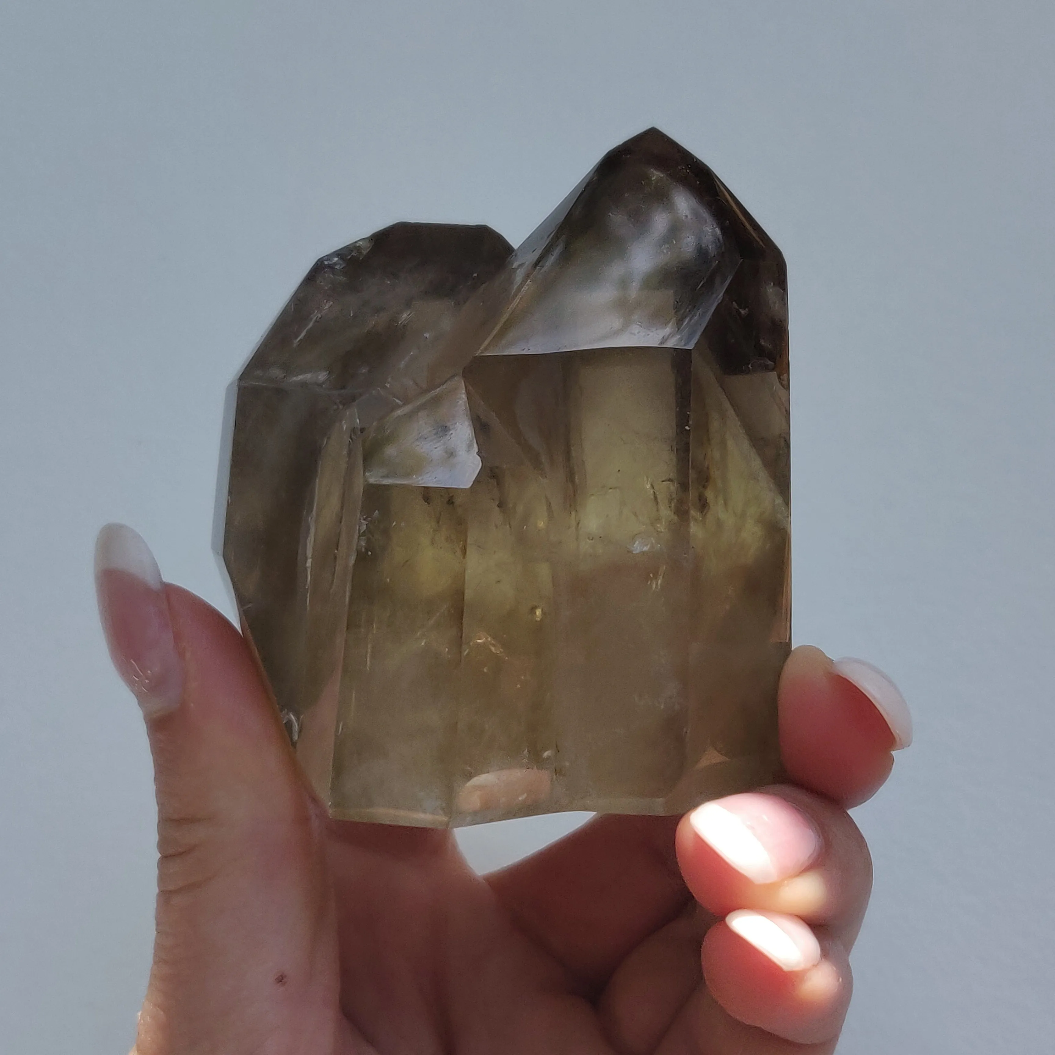 Citrine Cluster Points with Rainbow Inclusons (#12E)