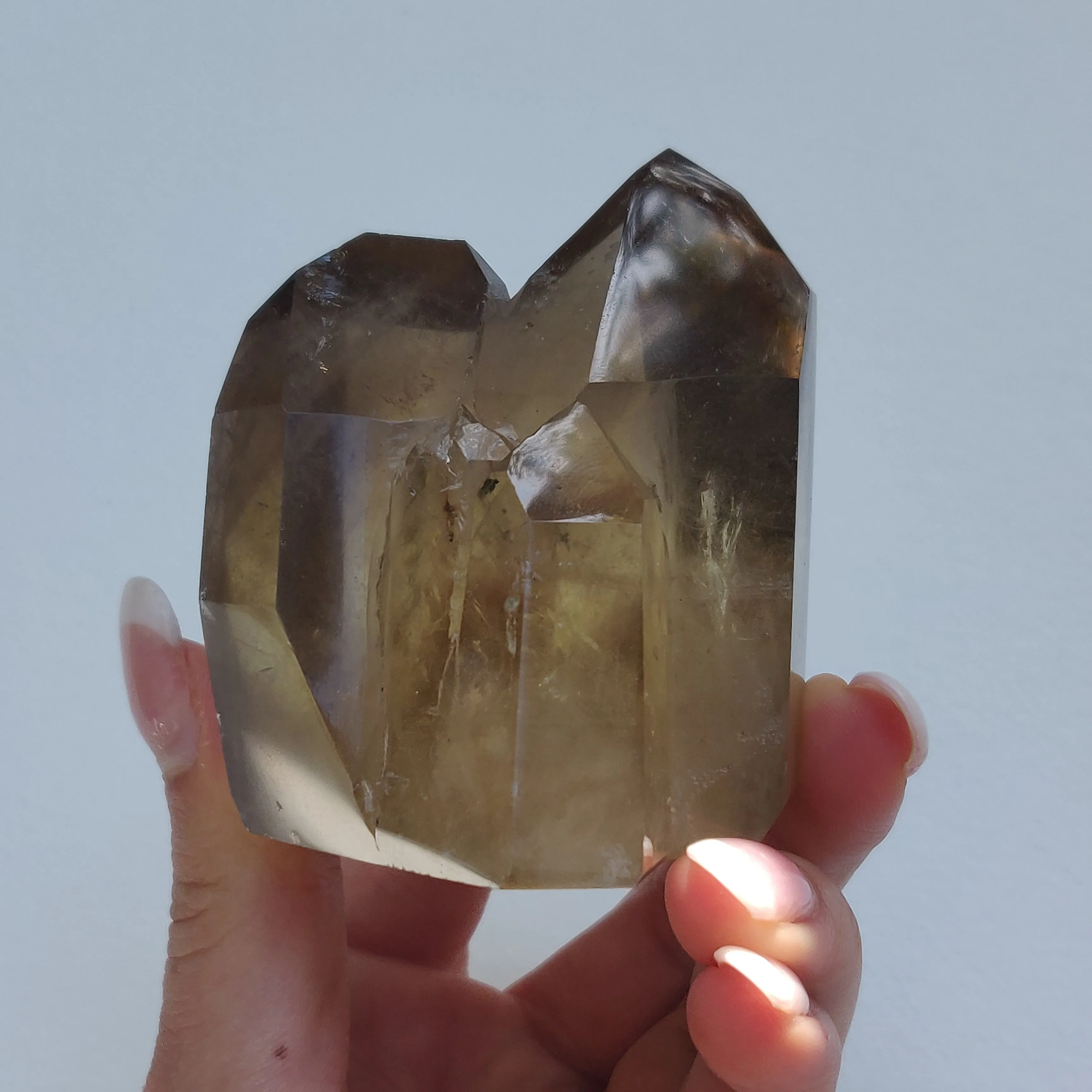 Citrine Cluster Points with Rainbow Inclusons (#12E)