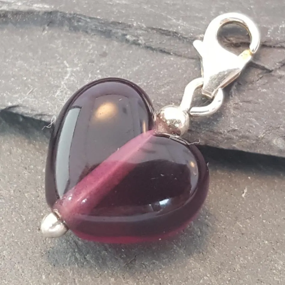 Cora Heart Clip on Charm - Velvet & Gloss Collection