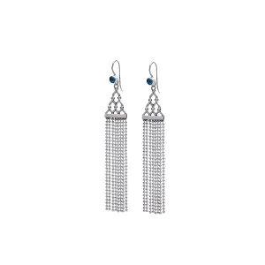 Dharmachakra Blue Topaz Samsara Sterling Silver Earring
