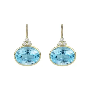 Earrings - Blue Topaz And Diamond