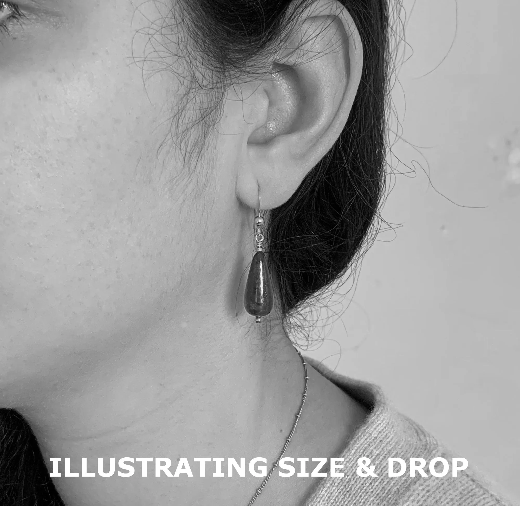 Earrings with pink opal and aventurine Murano glass short pear drops on silver or gold hooks
