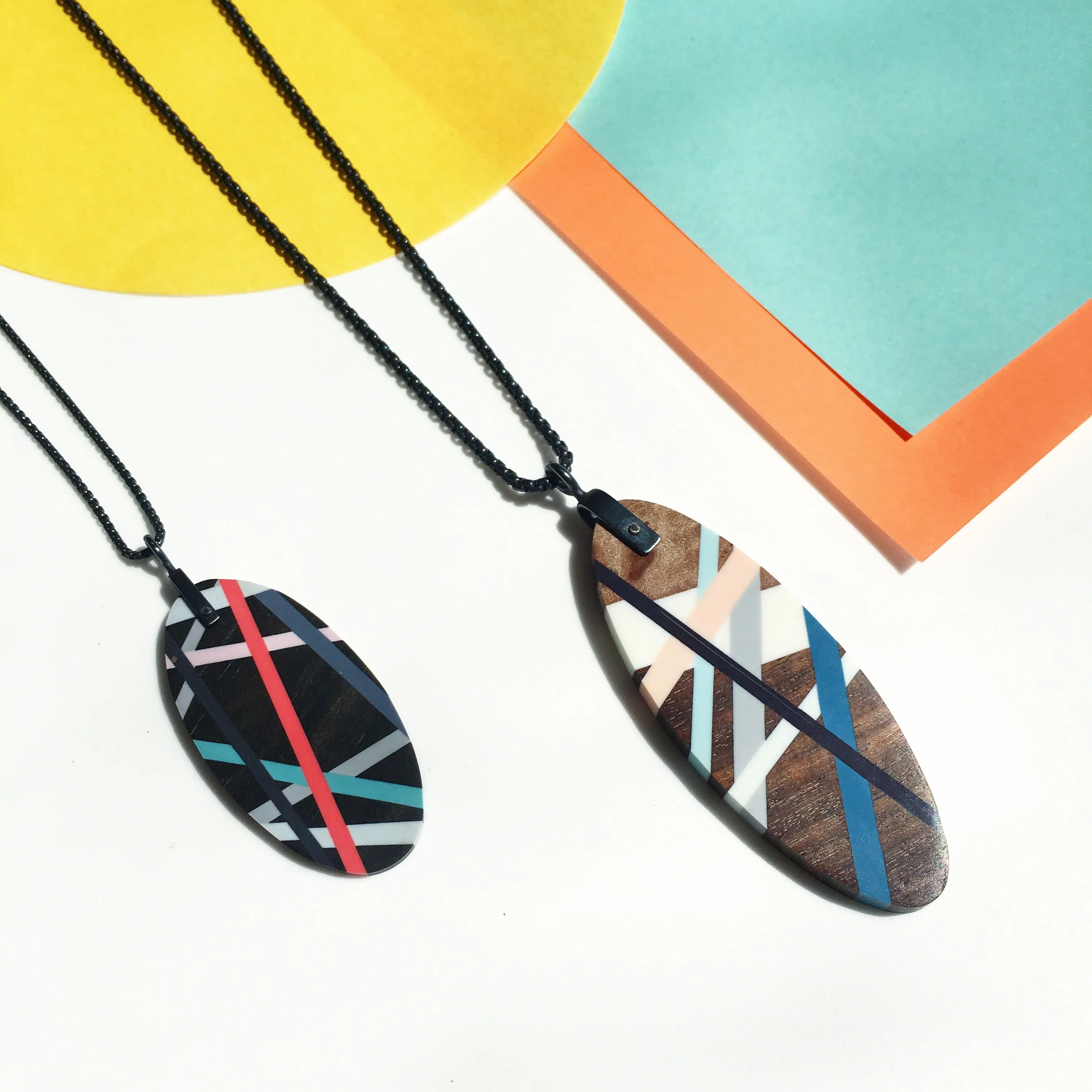 Ebony Wood Coral Pop Necklace