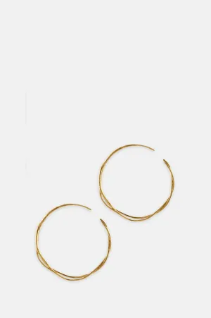 Fine Twist Hoop Earrings Gold