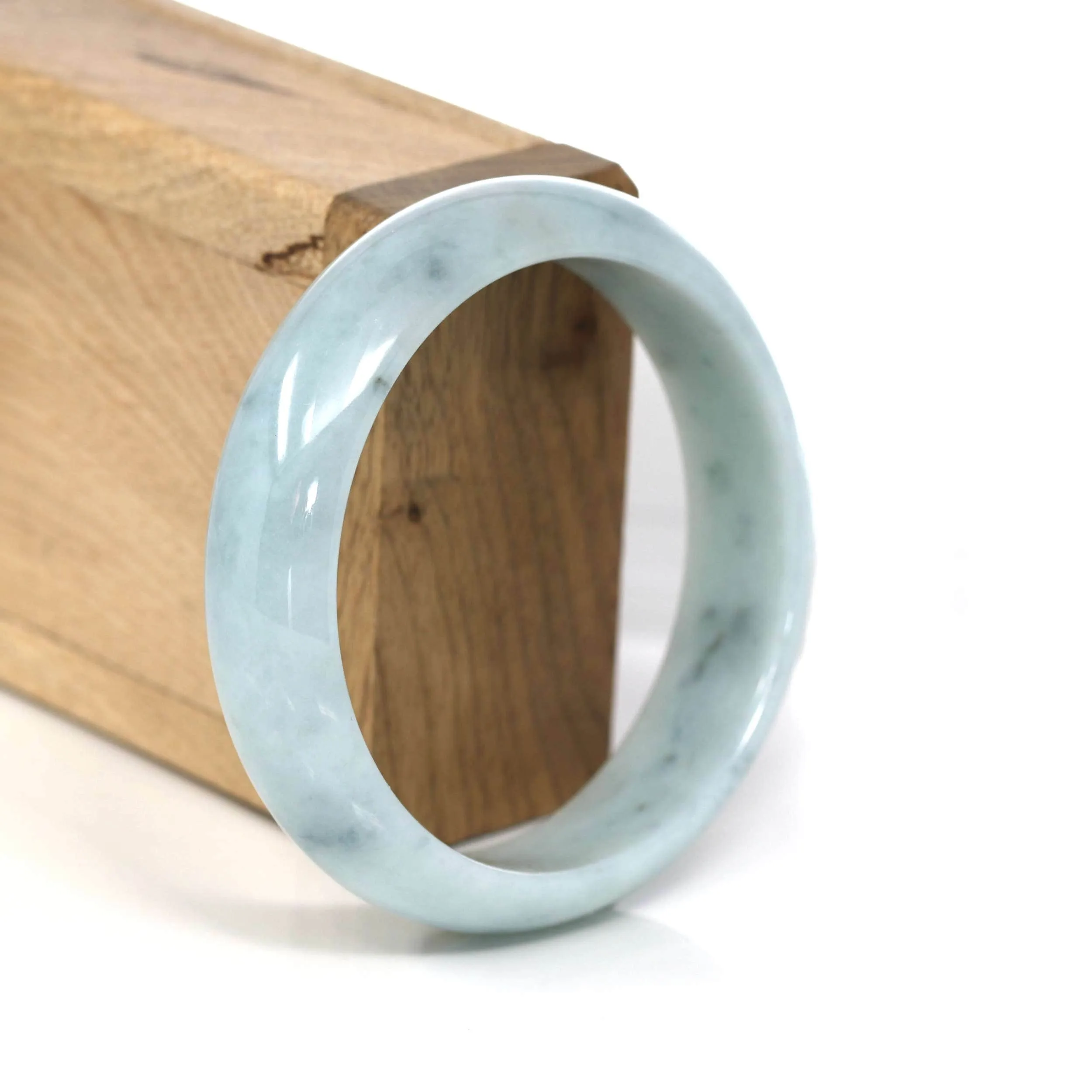 Genuine Burmese Green Jadeite Jade Bangle Bracelet (59.08 mm) #555
