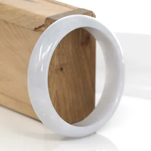 Genuine Burmese White Lavender Jadeite Jade Bangle Bracelet (58.42 mm) #628