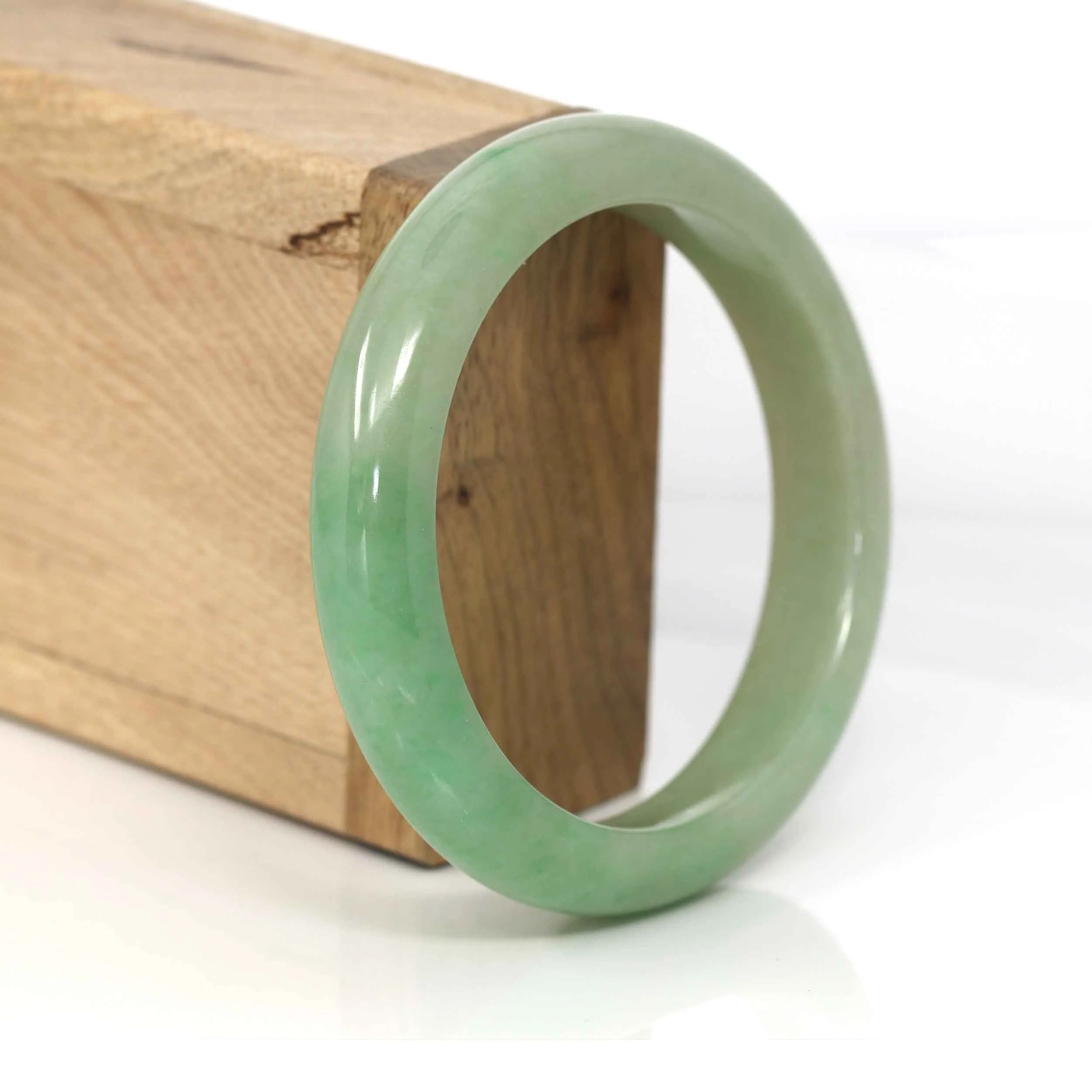 Genuine Burmese Yellow- Green Jadeite Jade Bangle (58.15 mm) #330