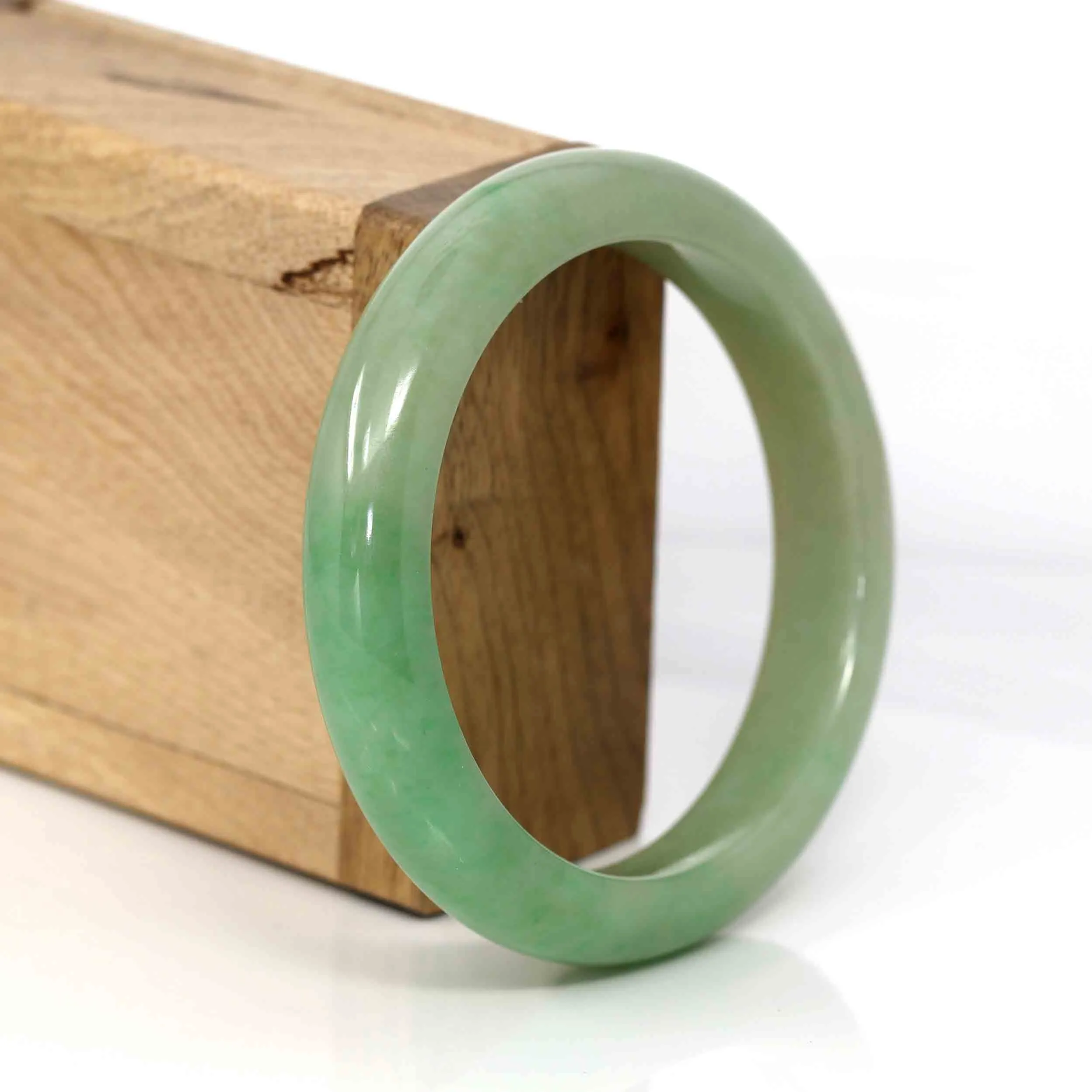 Genuine Burmese Yellow- Green Jadeite Jade Bangle (58.15 mm) #330