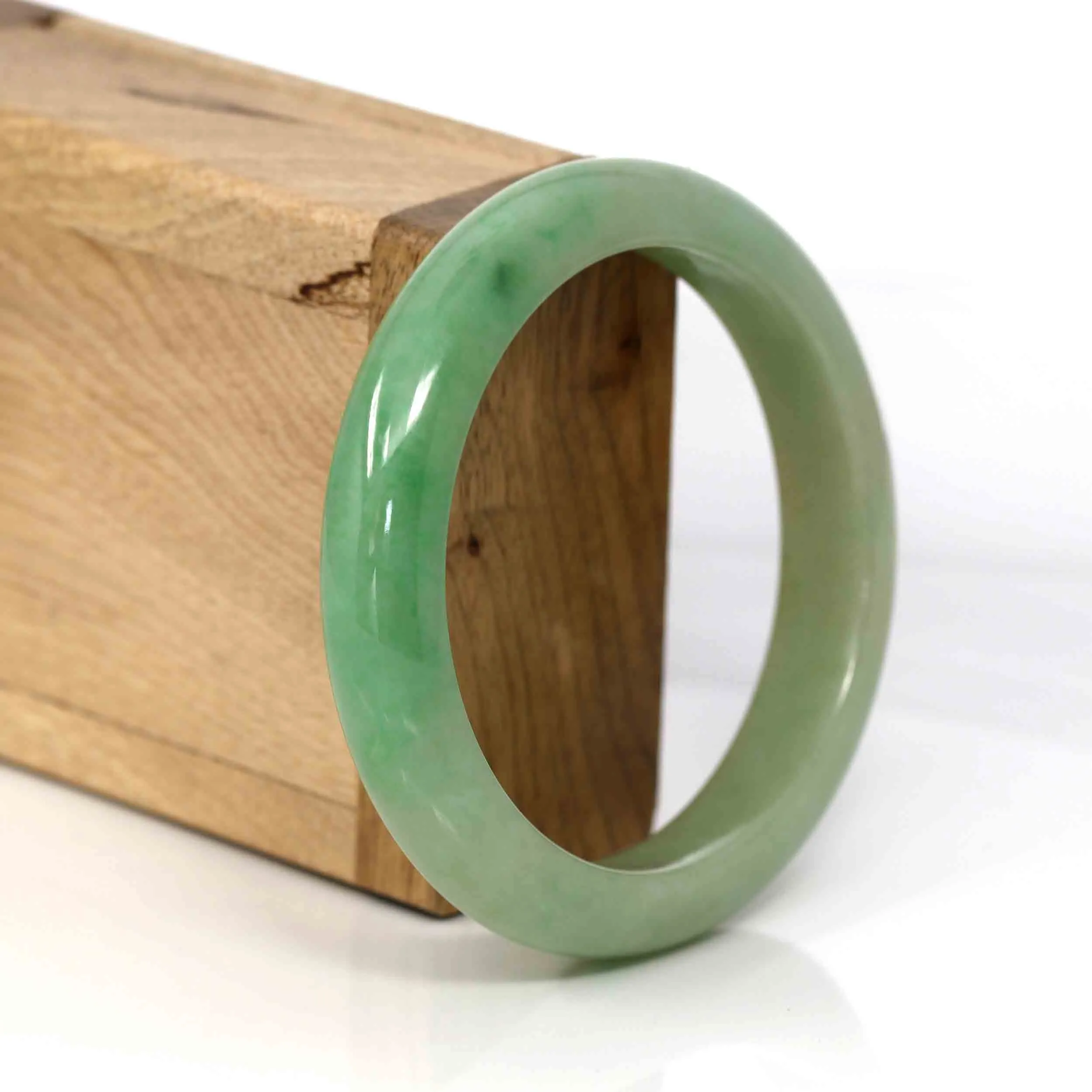 Genuine Burmese Yellow- Green Jadeite Jade Bangle (58.15 mm) #330