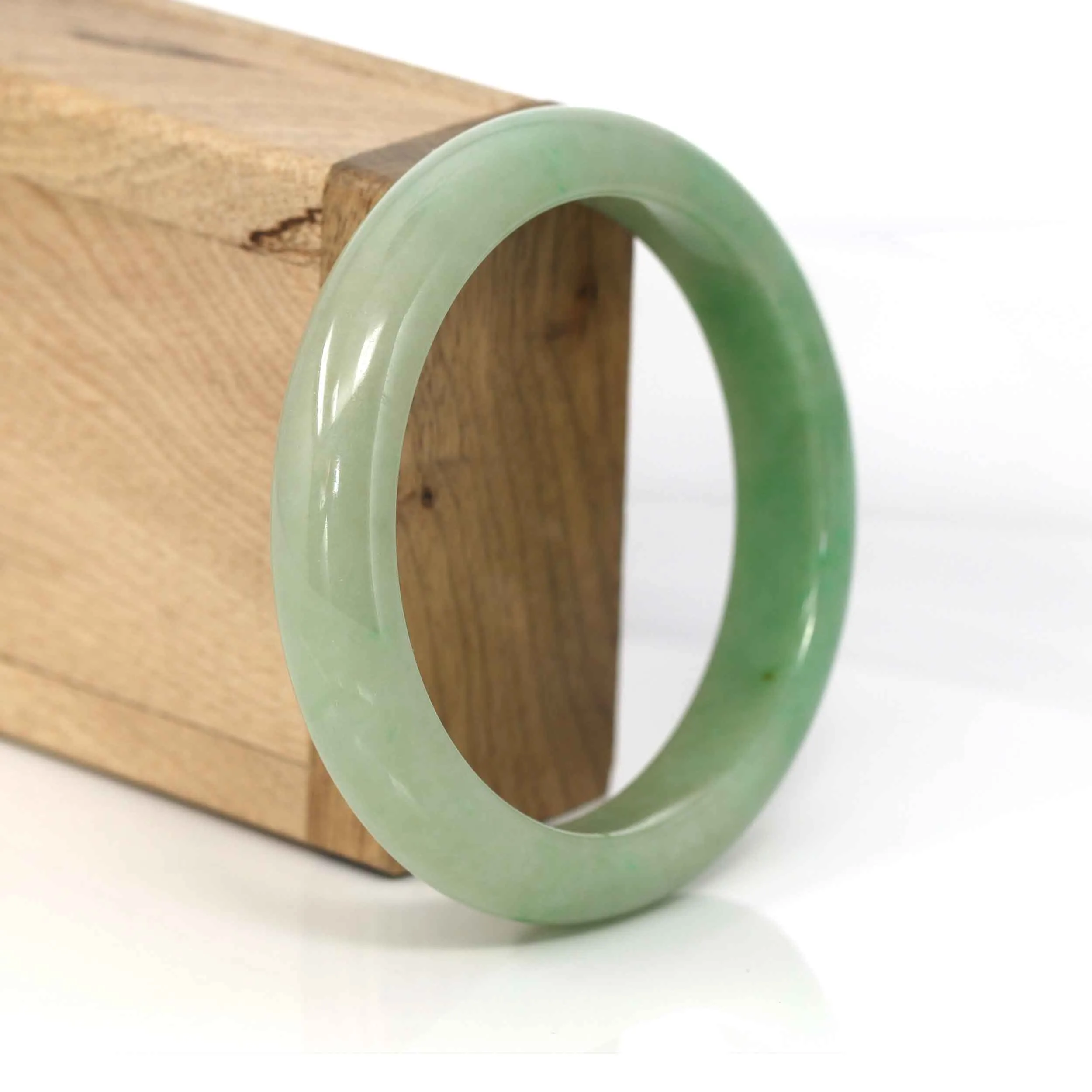 Genuine Burmese Yellow- Green Jadeite Jade Bangle (58.15 mm) #330