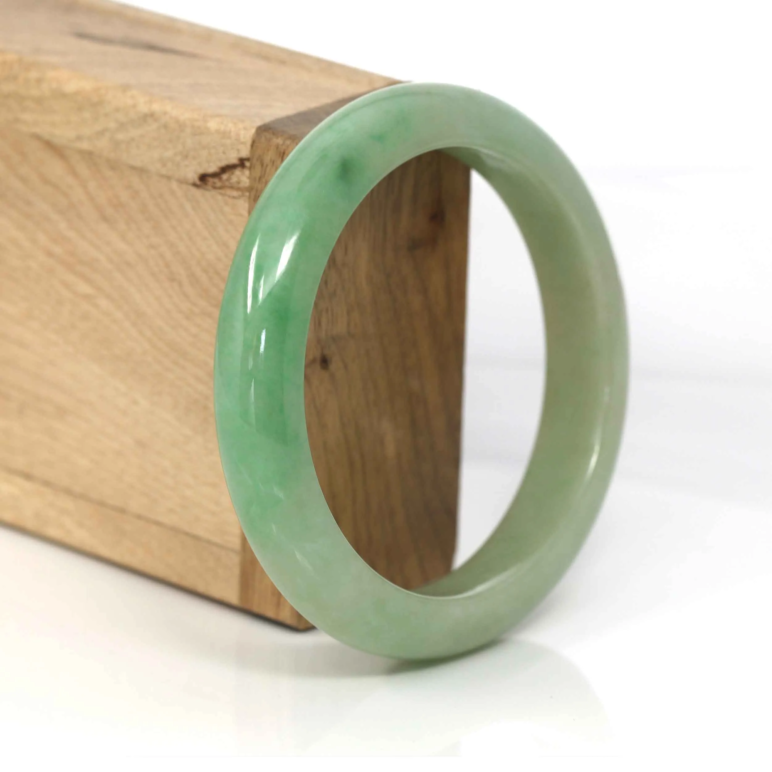 Genuine Burmese Yellow- Green Jadeite Jade Bangle (58.15 mm) #330