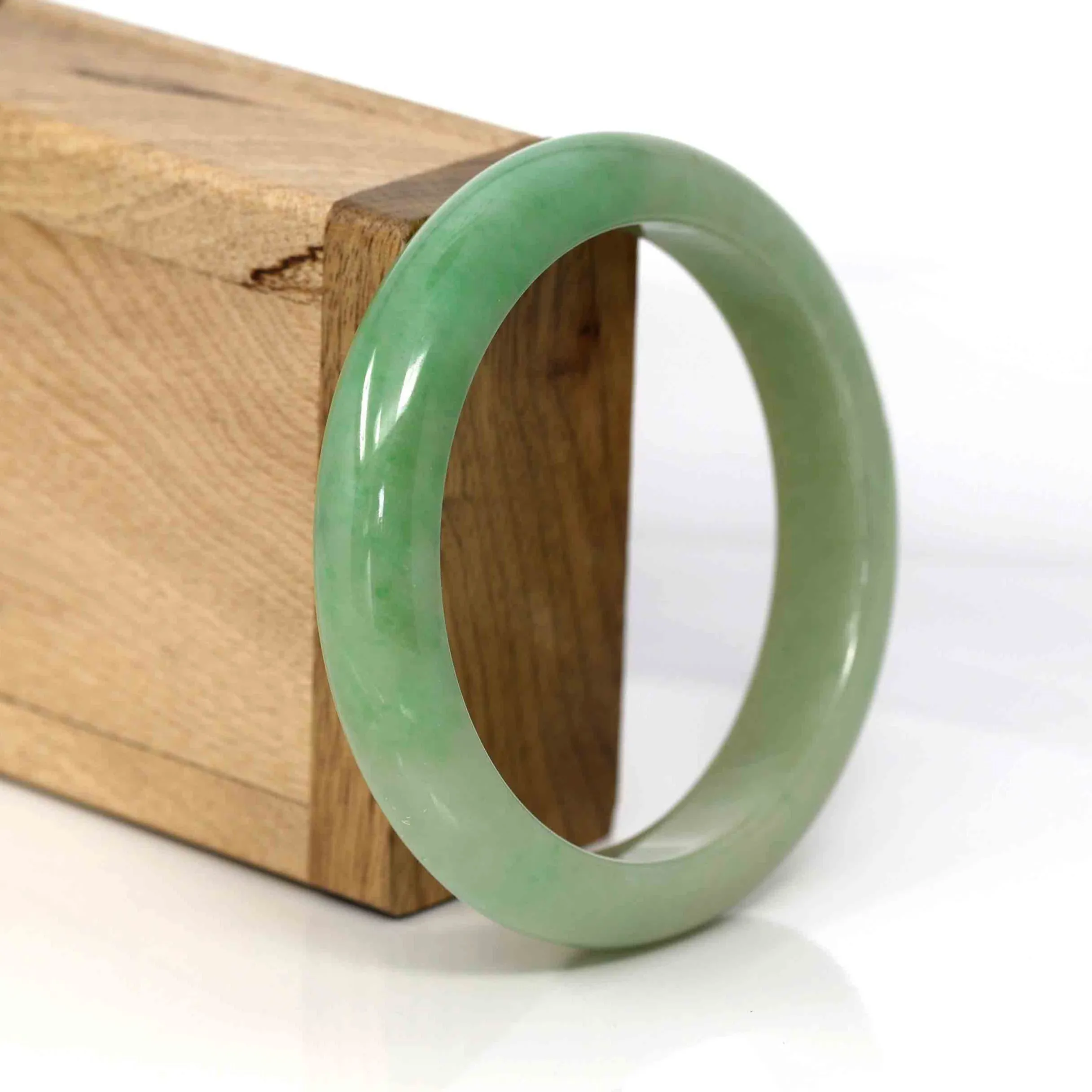 Genuine Burmese Yellow- Green Jadeite Jade Bangle (58.15 mm) #330