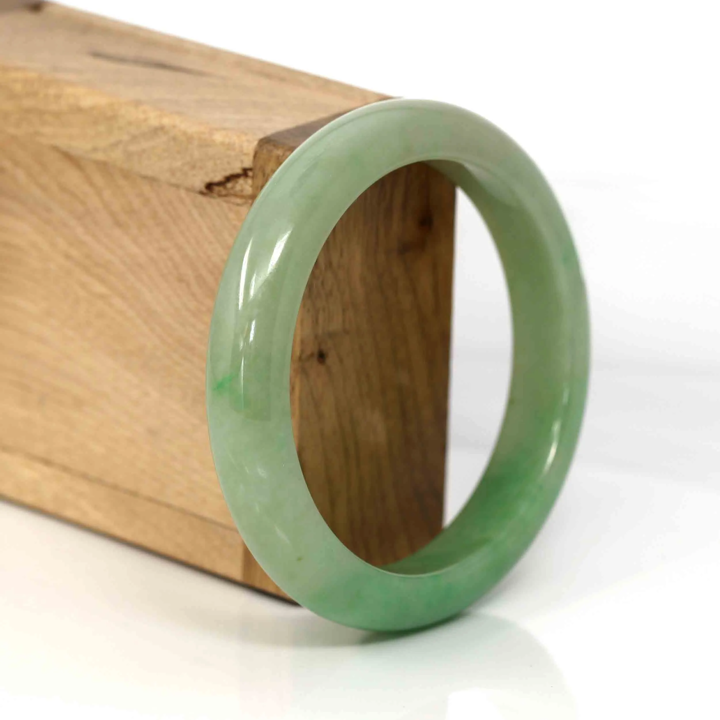 Genuine Burmese Yellow- Green Jadeite Jade Bangle (58.15 mm) #330